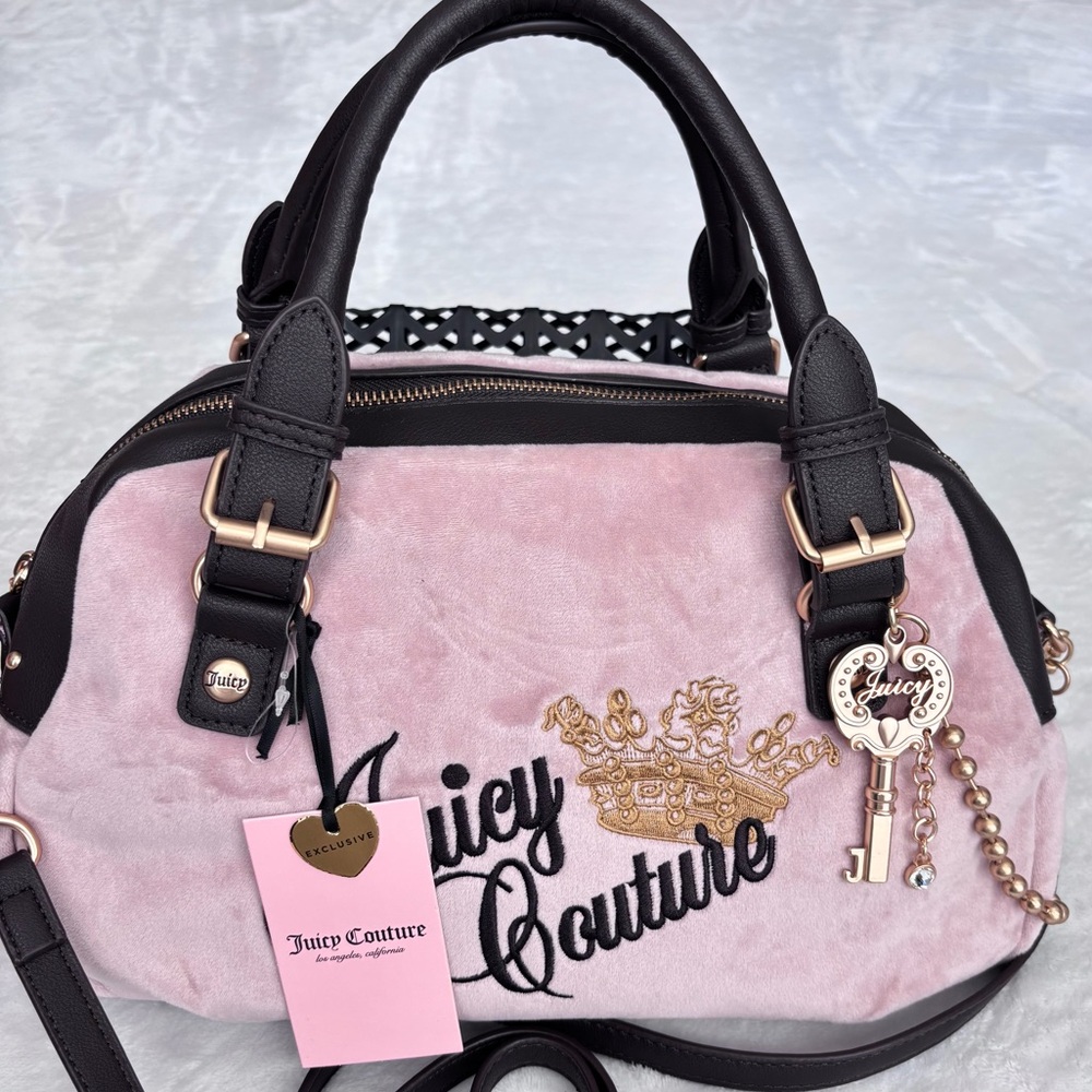 JUICY COUTURE The Key To Juicy Pink Satchel Handbag--NWT - Picture 3 of 15